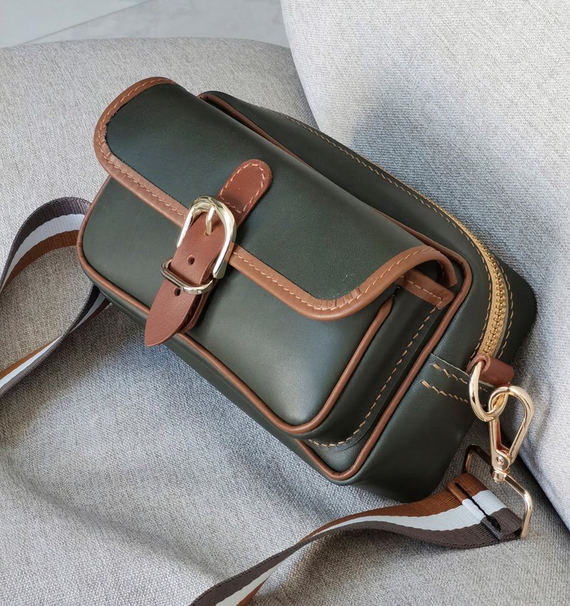 皮革diy手作套装 真皮侧背包 斜挎包 斜肩包 胸包 定制礼物 - 皮件 - 真皮 