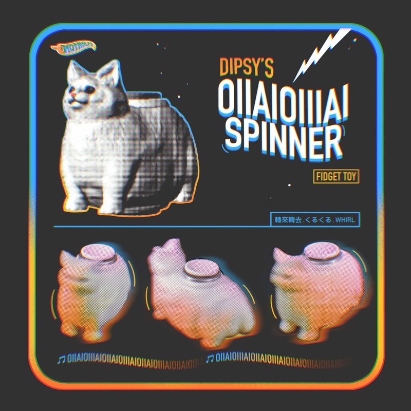 【OIIAIOIIIA SPINNER 旋转猫指尖陀螺】 - 玩偶/公仔 - 树脂 