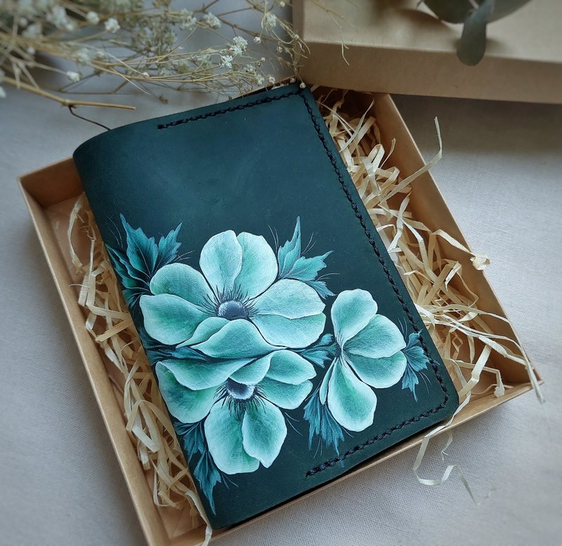 Leather green passport holder for women Custom passport cover Passport case - 护照夹/护照套 - 真皮 绿色