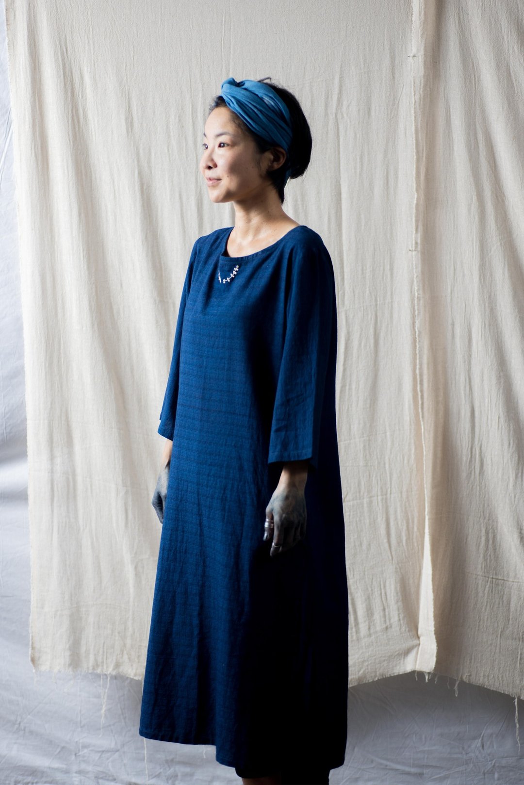 Natural Color Dress :: Midnight Color of *Hom (Northern Thai Indigo) :: - 洋装/连衣裙 - 棉 蓝色