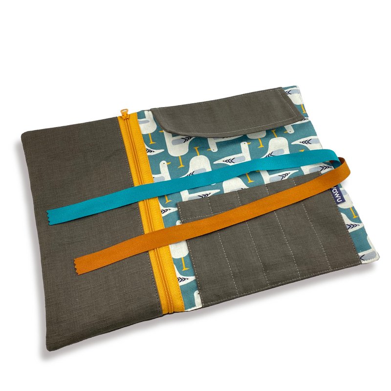 笔卷, 工具袋 (鸽儿们) 接单生产* - 铅笔盒/笔袋 - 棉．麻 灰色