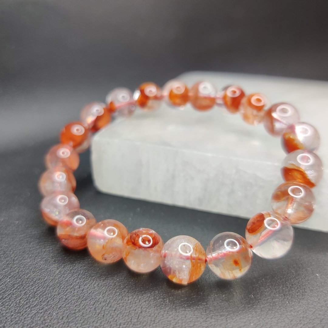 红胶花 Hematoid Quartz 手串 手链 天然水晶 水晶手链 - 手链/手环 - 水晶 