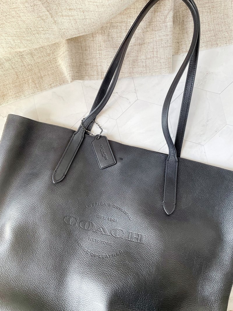 中古包 真品COACH tote bags牛皮托特包单肩包手提包通勤包购物袋 - 电脑包 - 真皮 黑色