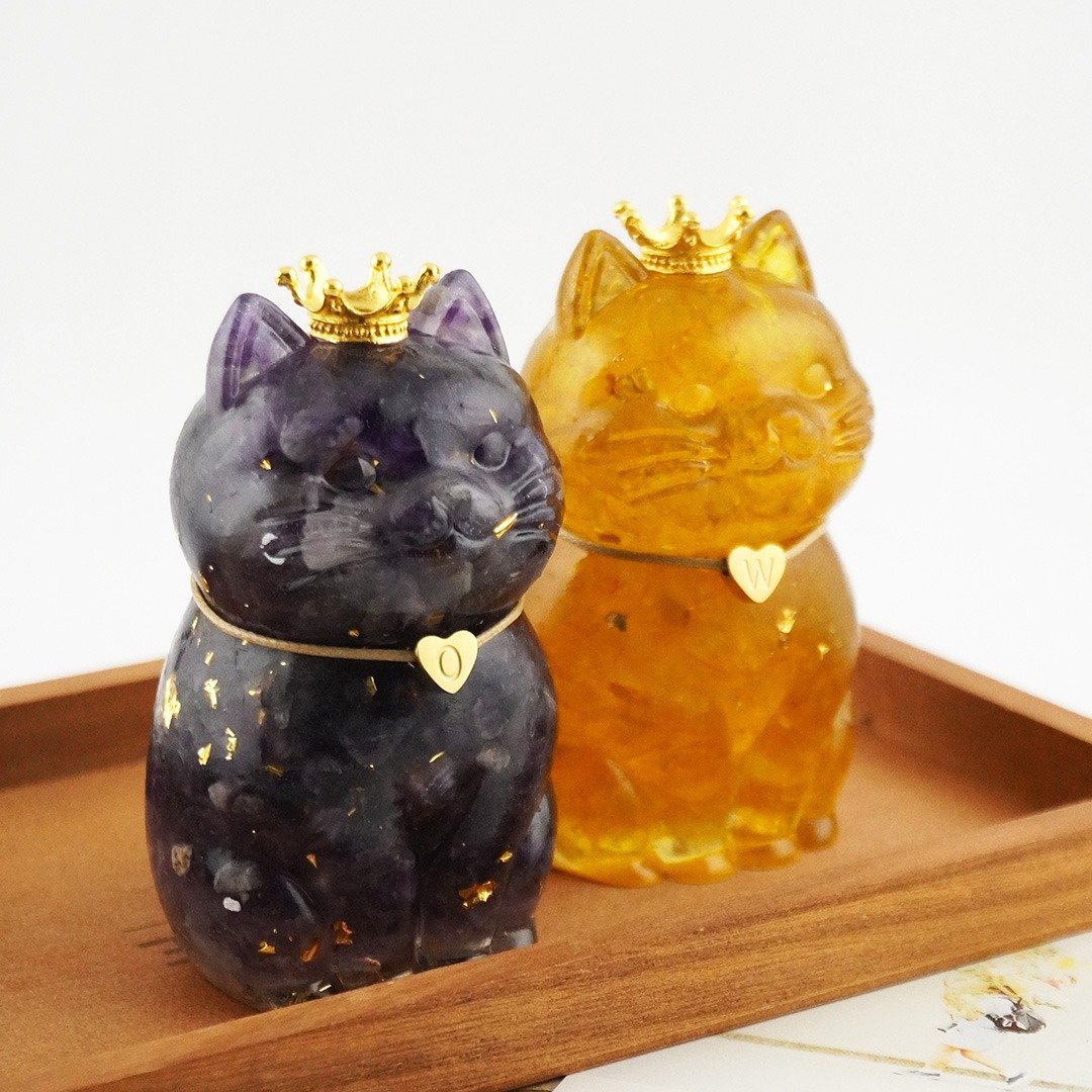 【Hourrae荷莱】定制化礼物 定制爱心字母 开运招财猫 水晶摆件 - 摆饰 - 水晶 多色