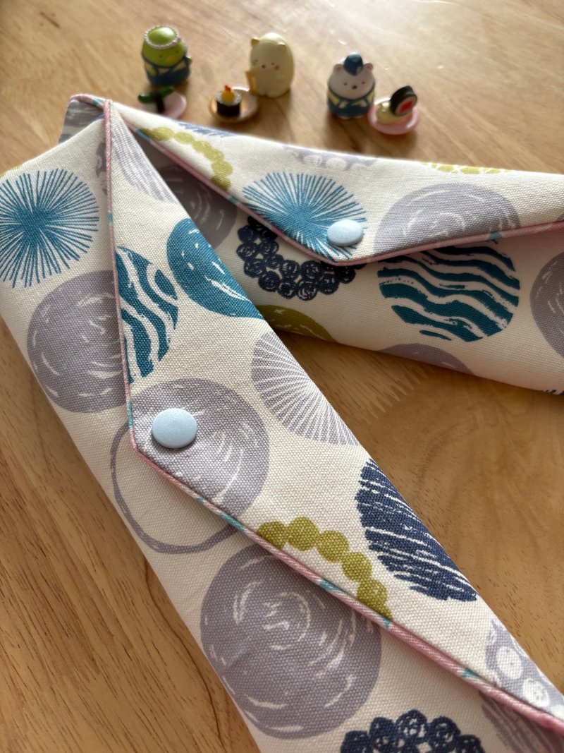 文青风环保纯棉筷袋 轻旅行 原麻白 厚实手感 樱花漫舞 日本 潮 - 收纳用品 - 棉．麻 白色