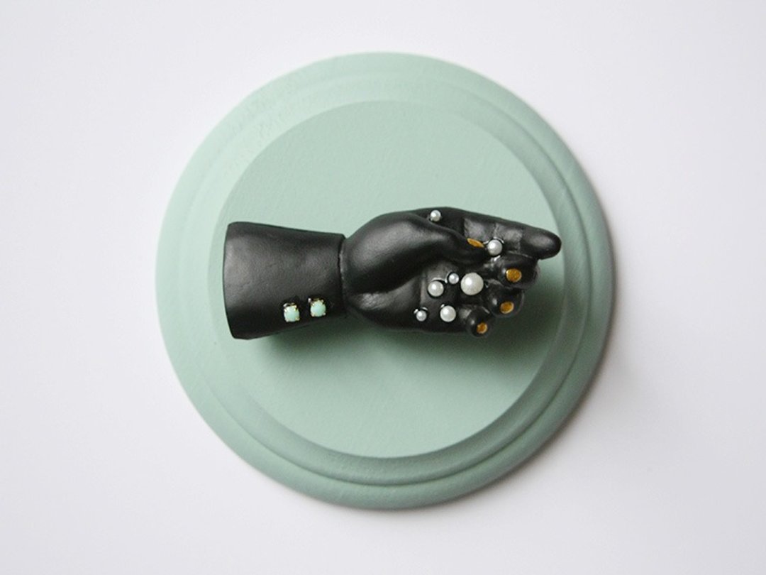 Collection home hair clip [pearl / black] - 发饰 - 塑料 黑色