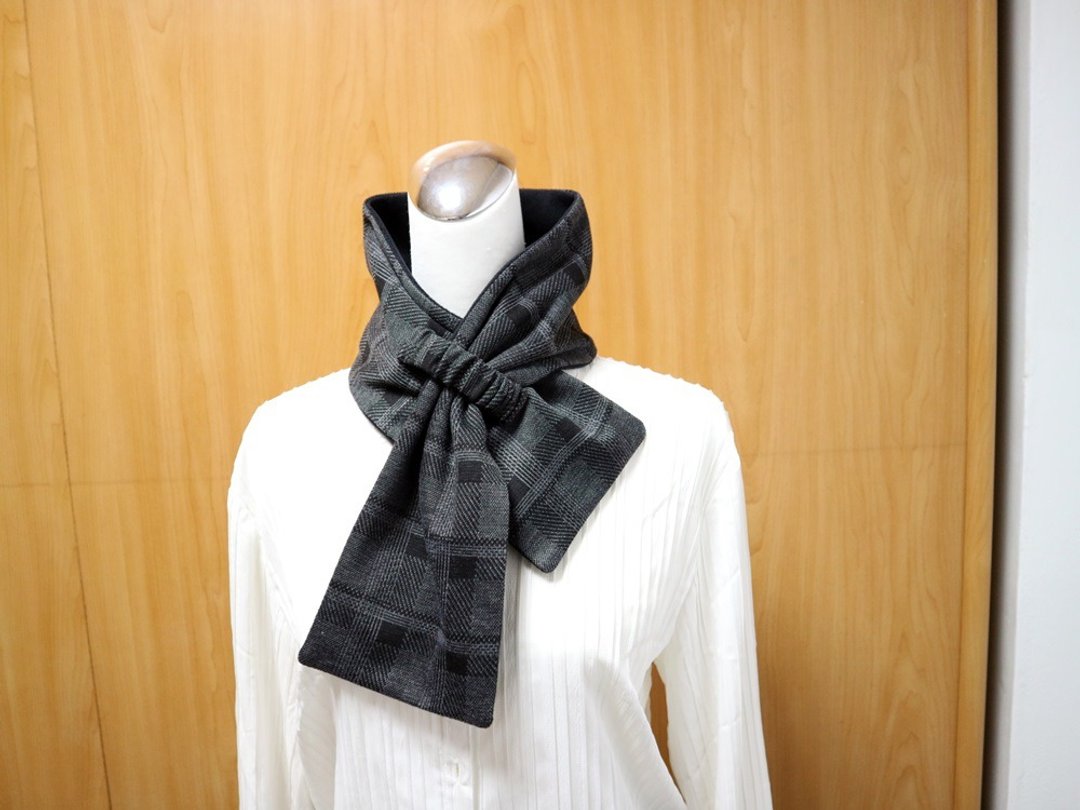 可调式短围巾.scarf 保暖围脖 双面双色 大人.小孩均适用 - 围巾/披肩 - 其他材质 黑色