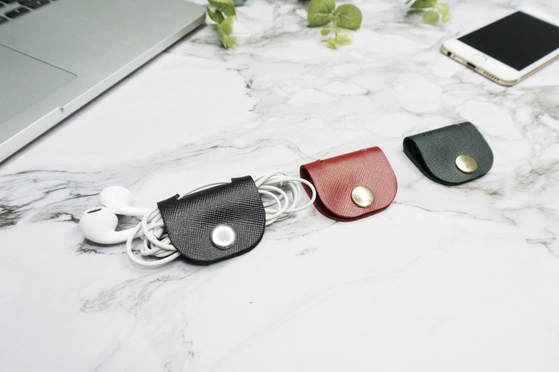 真皮收线器/卷线器/耳机线/婚礼小物/USB线可收纳(免费礼盒包装) - 卷线器/电线收纳 - 真皮 