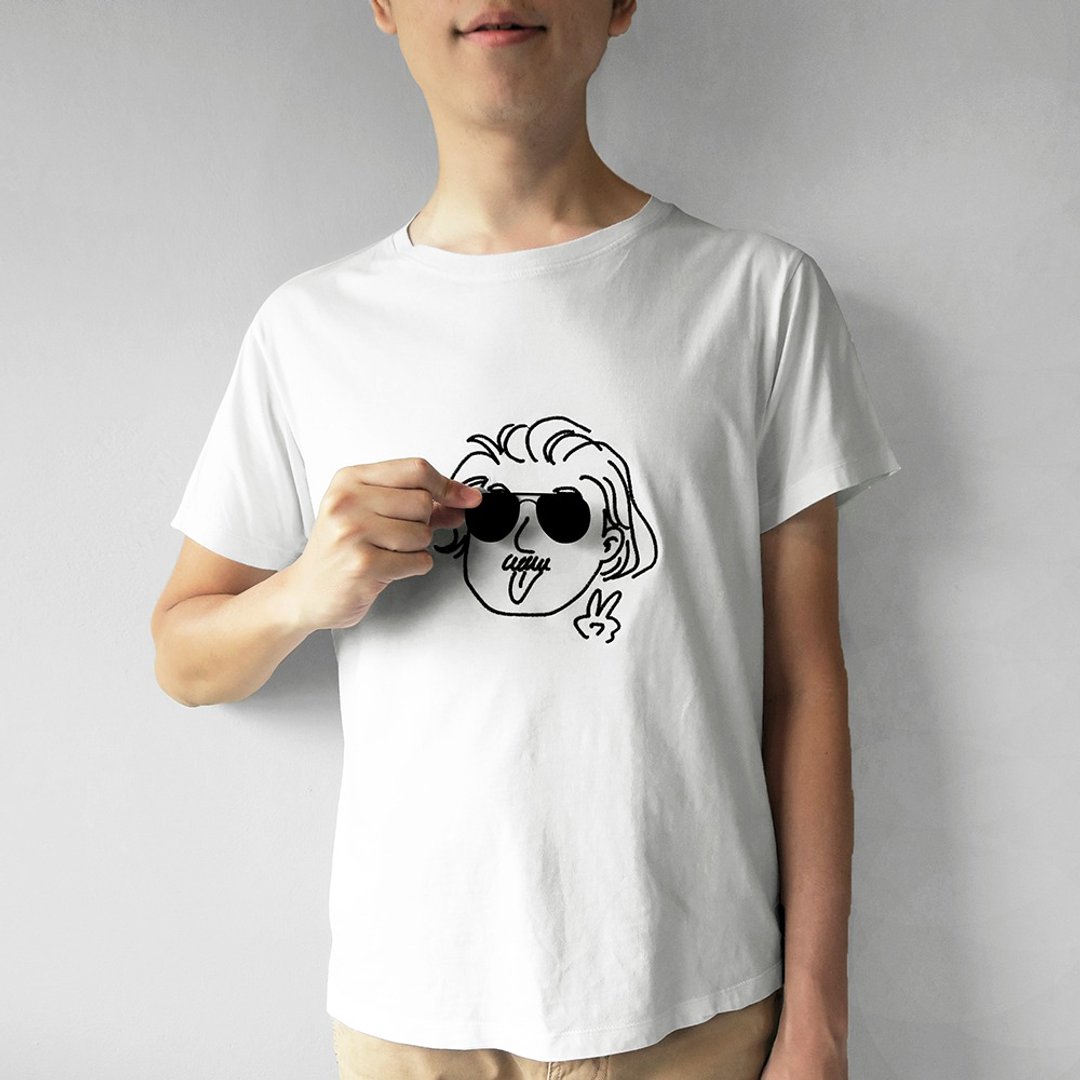 DECO T-shirt - Einstein - 中性连帽卫衣/T 恤 - 棉 白色