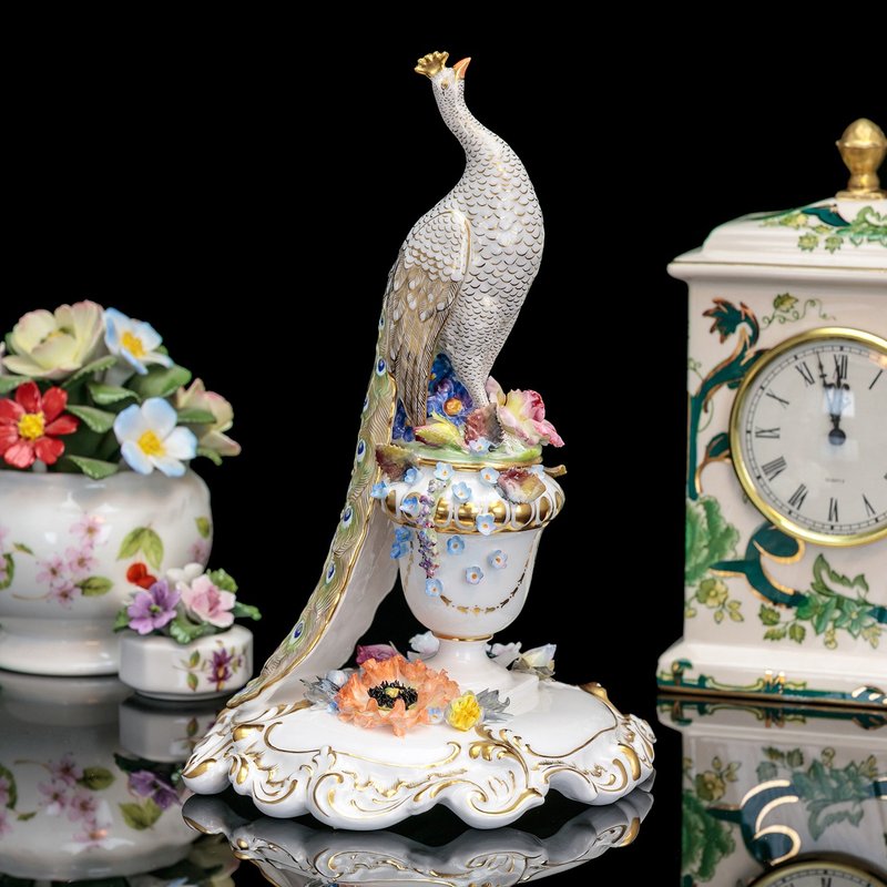 英伦瓷艺极品Royal Crown Derby有凤来仪 孔雀手工瓷雕 吉祥瑞禽 - 摆饰 - 瓷 