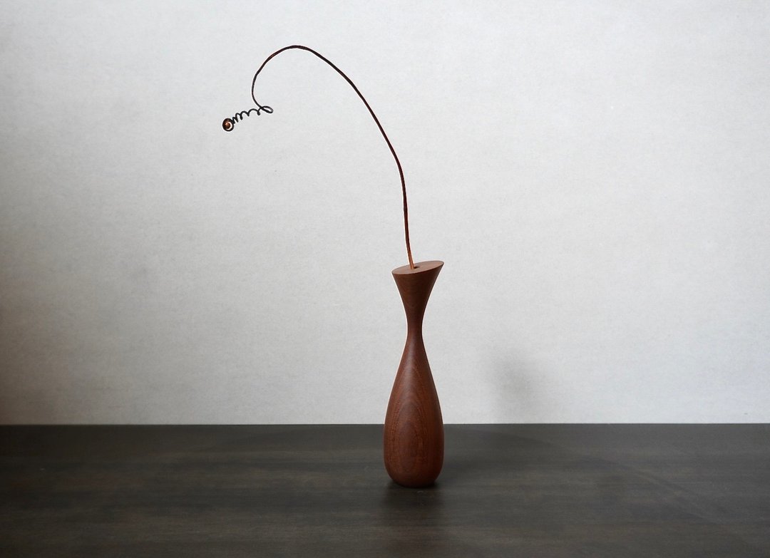Wooden Flower vase - 花瓶/陶器 - 木头 咖啡色