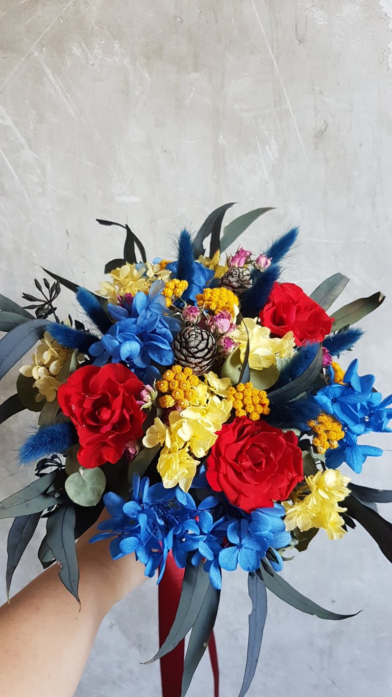 海藏设计|美女与野兽。浪漫传说。不凋花干燥花捧花 - 干燥花/捧花 - 植物．花 红色