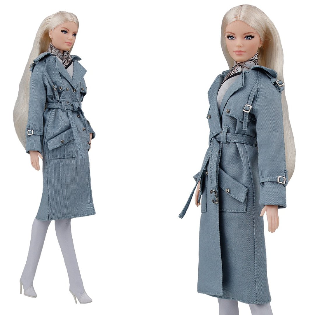 ELENPRIV smoky blue fashion outfit Barbie doll 30cm 11 1/2 in Poppy Parker MTM - 玩具/玩偶 - 聚酯纤维 灰色