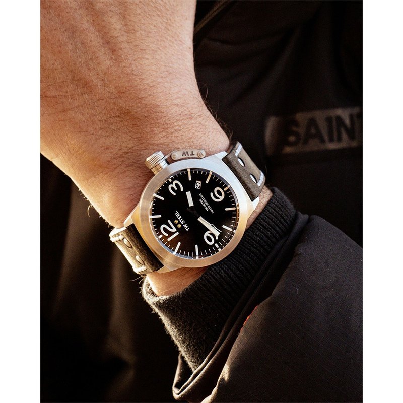 下单即赠品牌篮球　CANTEEN系列 全钢深灰面大三针 - 男表/中性表 - 其他金属 灰色