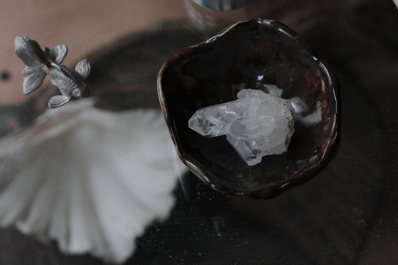 纯手捏不规则花朵造型陶瓷小碟/酱汁碟/线香盘/水晶盘/饰品碟30 - 盘子/餐盘/盘架 - 陶 咖啡色
