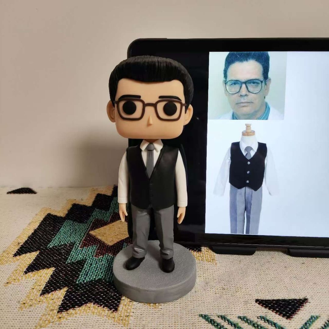 纯手工定制美国Funko Pop 自画肖像公仔娃娃男朋友老公生日礼物 - 玩偶/公仔 - 粘土 多色