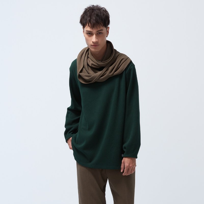【限时5折】远红外线/苏活围巾领长袖上衣-松树绿 - 中性连帽卫衣/T 恤 - 聚酯纤维 绿色