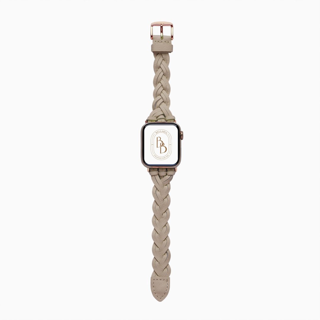 Apple Watch 驼色 女神编织 真皮 手表 表带 - 表带 - 真皮 卡其色