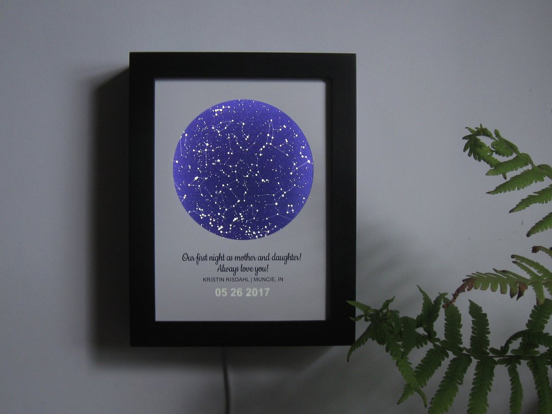 定制星空小夜灯 可定时和调光陪伴妈妈入眠床头灯 生日母亲节礼物 - 灯具/灯饰 - 纸 蓝色
