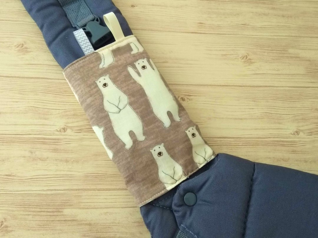DROOL PADS, 口巾布, Ergo, Strap Saliva, Polar Bear, Gray Beige, Japanese Cotton - 其他 - 棉 白色