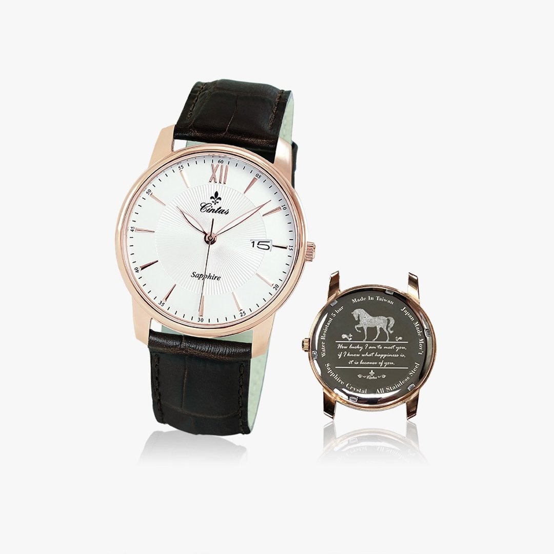 【Cintas Watch】37.5 mm 8206 MRG 玫瑰金色 (底盖设计订制) - 男表/中性表 - 不锈钢 