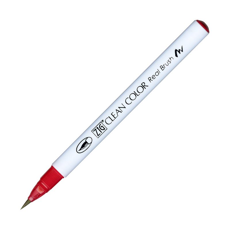 【Kuretake 日本吴竹】ZIG 彩绘毛笔 Wine Red - 其他书写用品 - 塑料 红色