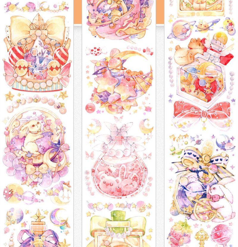 星幻漂流 PET 和纸胶带 镭射金 - 贴纸 - 其他材质 多色