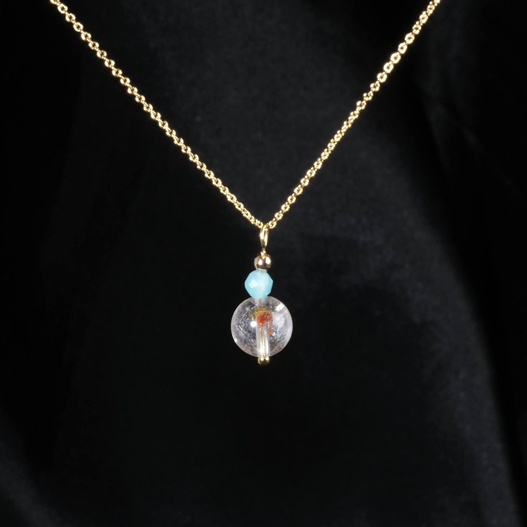 【Self Love系列】金片水晶×天河石14K包金水晶项链 开运招财 - 项链 - 水晶 多色
