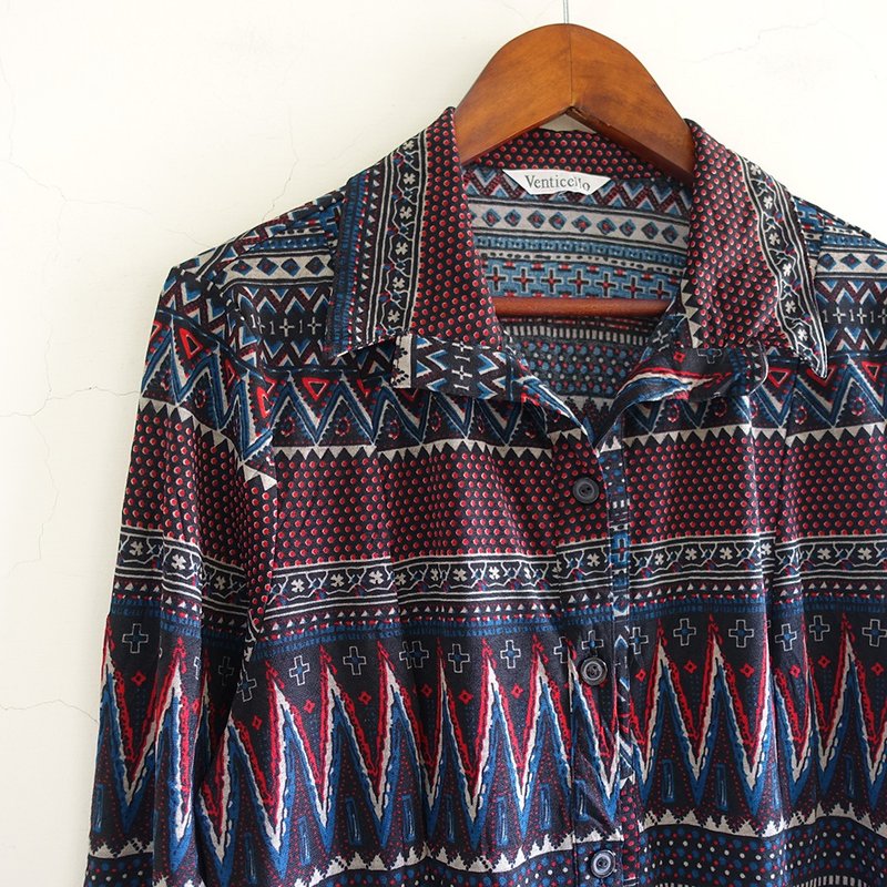 │Slowly│心电图/古着衬衫 │vintage.复古.文艺 - 女装衬衫 - 聚酯纤维 多色