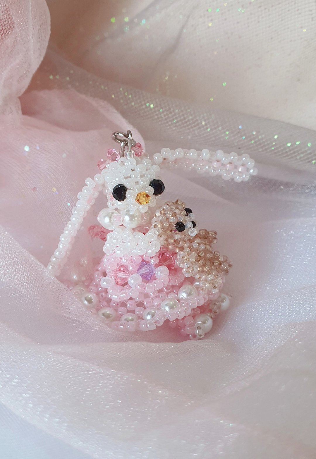 Sweety Bunny Bag hanging - 吊饰 - 水晶 粉红色