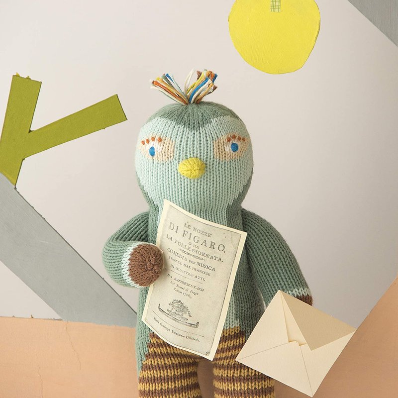 美国 Blabla Kids | 纯棉针织娃娃(大只) - 费加罗小鸟 1-04-016 - 玩具/玩偶 - 棉．麻 绿色