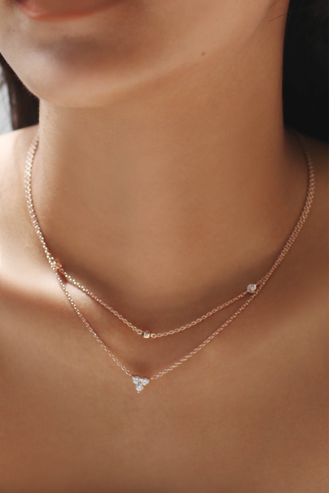 Veda layered necklace with sterling silver and zirconia from swarovski - 项链 - 纯银 银色