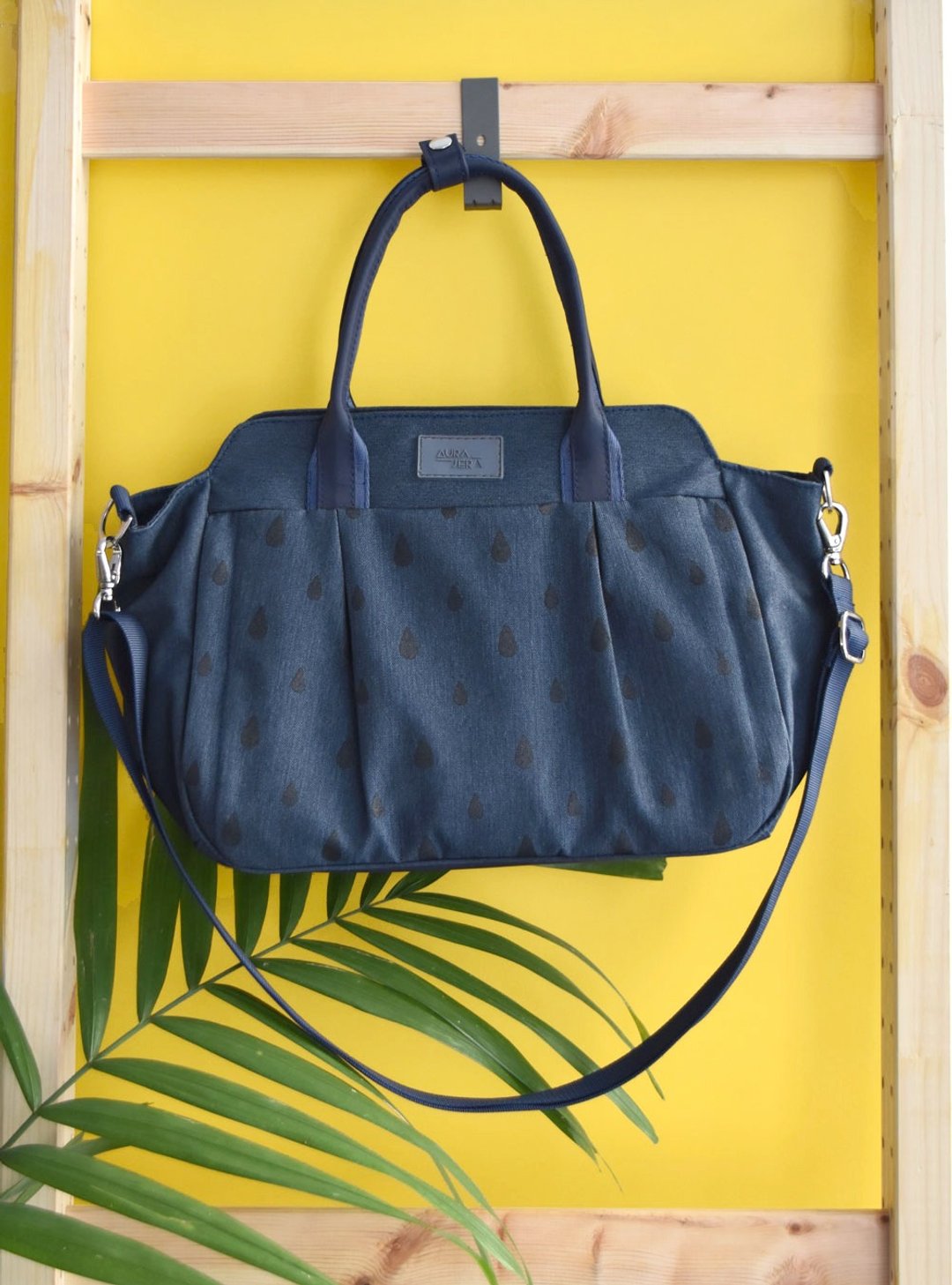 dark blue purse, medium cross body bag - 侧背包/斜挎包 - 聚酯纤维 蓝色