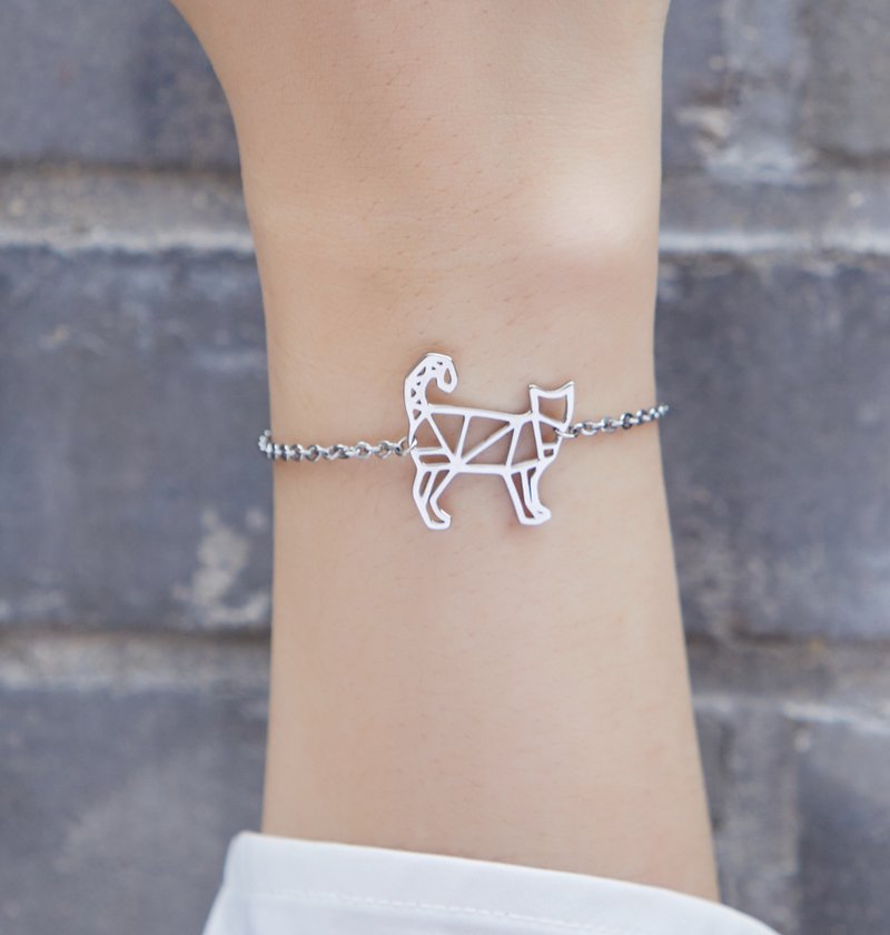 猫咪 - 几何手链系列 - 抗敏医疗钢 - 手链/手环 - 不锈钢 银色