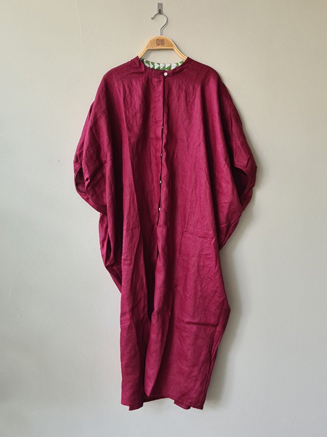 Batwing Dress in Maroon - 洋装/连衣裙 - 亚麻 红色
