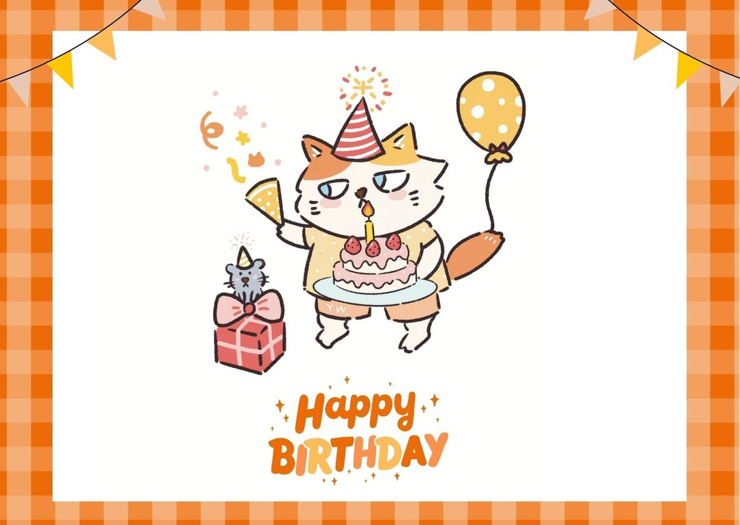 YW猫店长生日卡套组 - 卡片/明信片 - 纸 