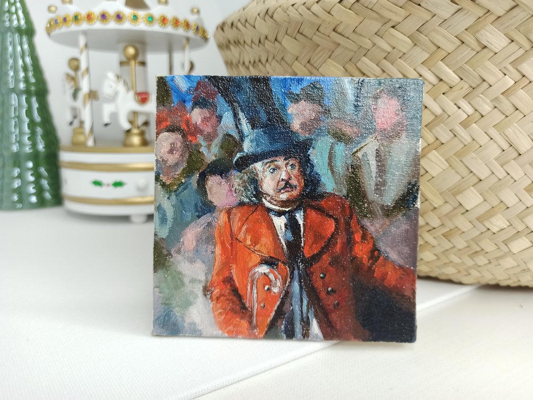 Danny DeVito portrait Oil painting original art Movie illustration - 墙贴/壁贴 - 其他材质 红色