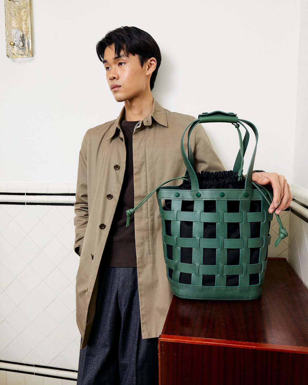 Tote Bag Shankar/L in Green by GUATE handbag - 手提包/手提袋 - 真皮 绿色