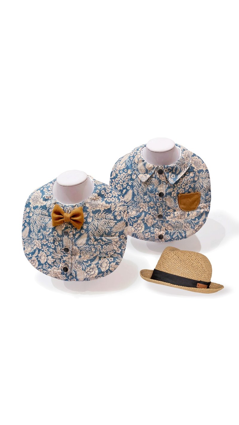 复古花衬衫造型围兜兜 - 围嘴/口水巾 - 棉．麻 多色