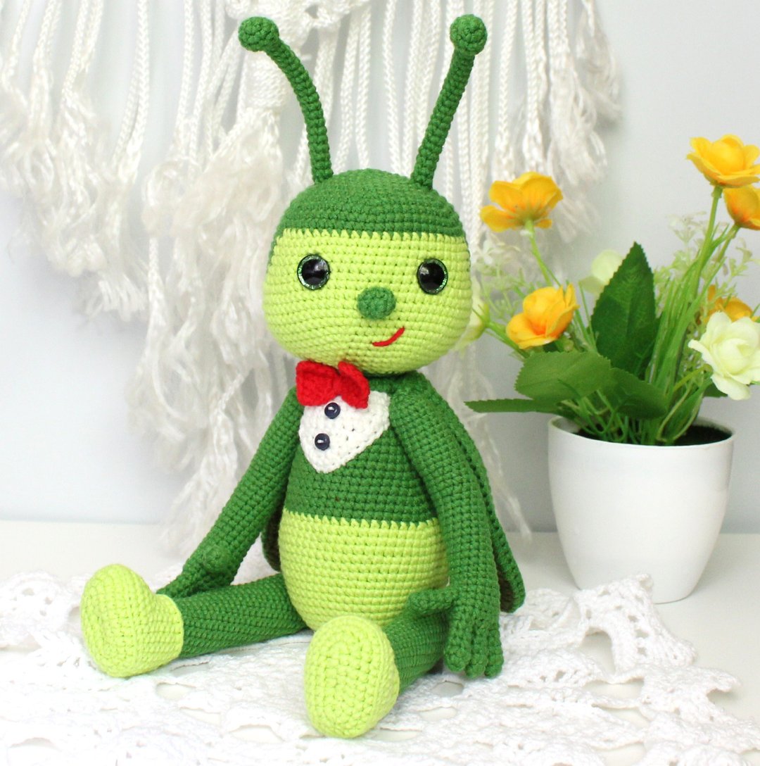 蚱蜢钩针图案 PDF 英文 Amigurumi 毛绒玩具昆虫钩针 - 手工艺教程/工具书 - 其他材质 