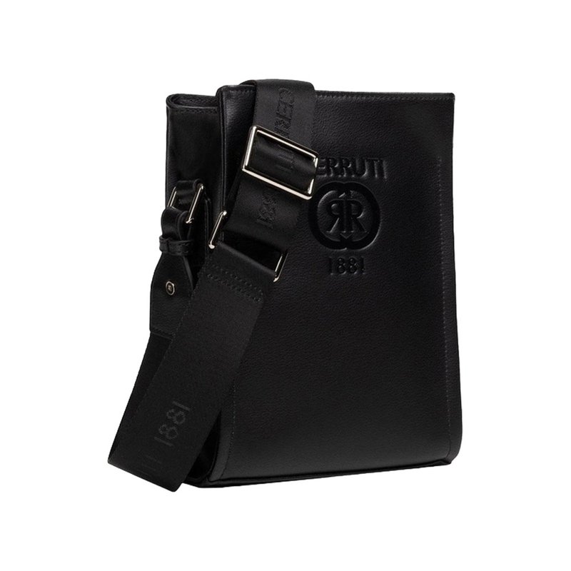 CERRUTI 1881 限量2折 意大利顶级小牛皮肩背包 全新专柜展示品 - 侧背包/斜挎包 - 真皮 黑色