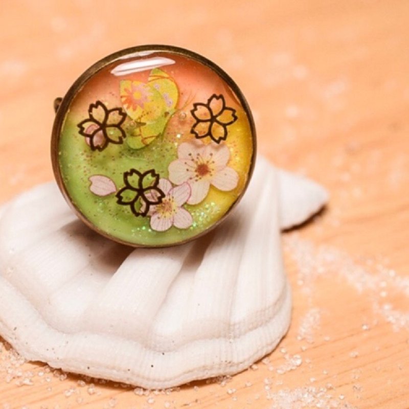 Beauty Sakura (Cherry Blossom) Ring !! - 戒指 - 其他金属 橘色