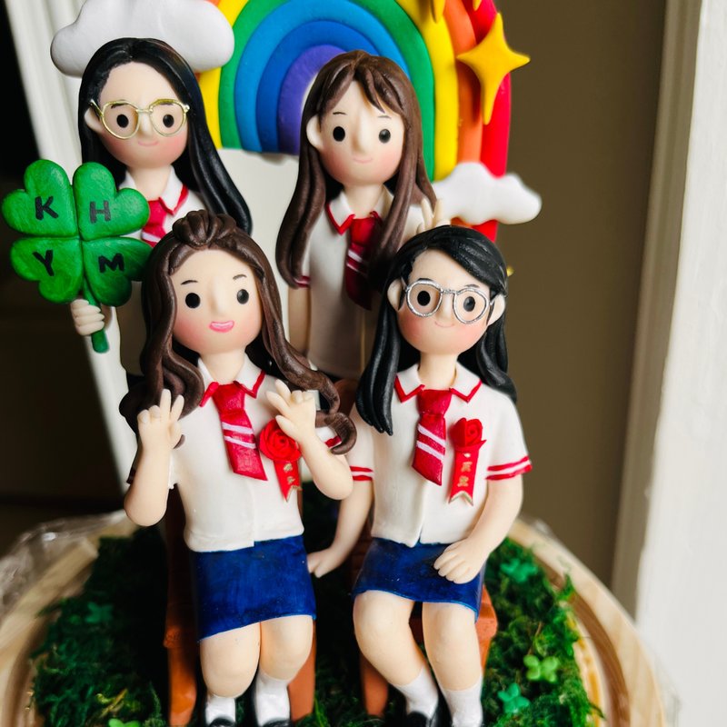 【定制-四/五人】友谊纪念、全家福 - 订制画像 - 粘土 多色