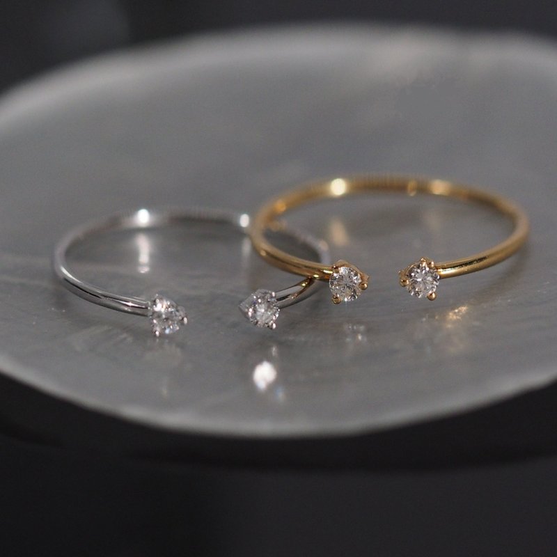 18K金箭形戒指 18K Gold Arrow Diamond Ring - 戒指 - 贵金属 