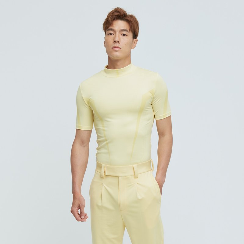 COZEE-合身印花上衣(男)-柠檬派黄 - 男装上衣/T 恤 - 聚酯纤维 黄色