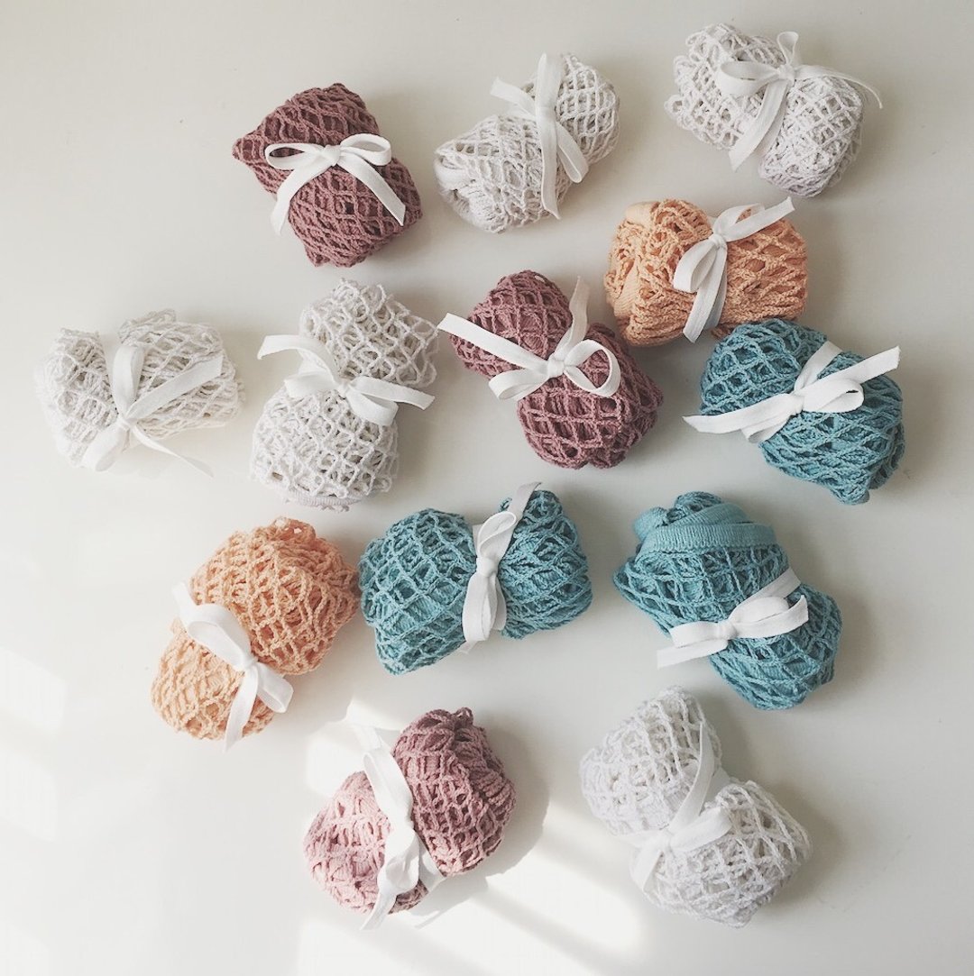 Net Bag French Filet Bag Market Bag Zakka Shopping Bag Gift - 手提包/手提袋 - 棉 多色