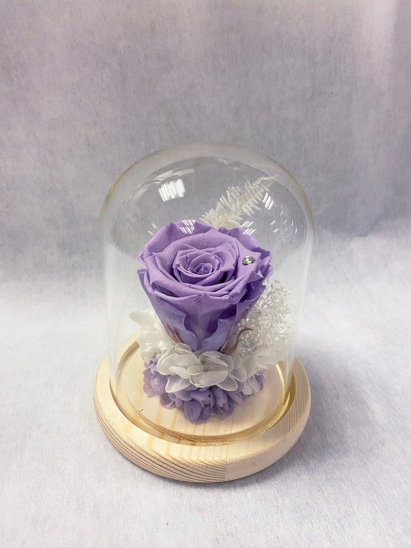 永生玫瑰玻璃盅 永昼 | 情人节送礼 生日首选 | 台北可自取 - 干燥花/捧花 - 植物．花 紫色