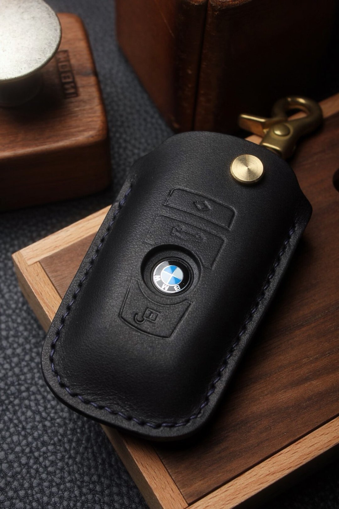 【波赛顿精品手工皮件】BMW 宝马 汽车钥匙包 皮套 手工 订制 - 钥匙链/钥匙包 - 真皮 