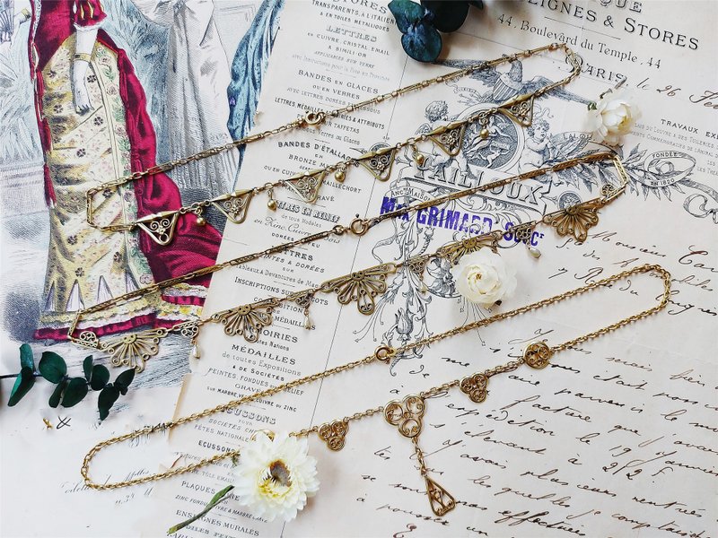 现货在台-Bijoux Fix古董厚镀金垂坠式项链【法国古董珠宝】 - 项链 - 其他金属 金色