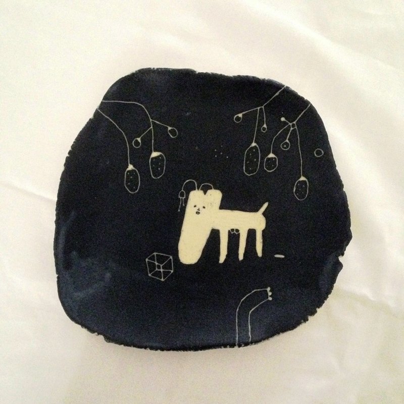 黑白瓷盘--插画插画  万用浅盘 - 厨房用具 - 瓷 黑色